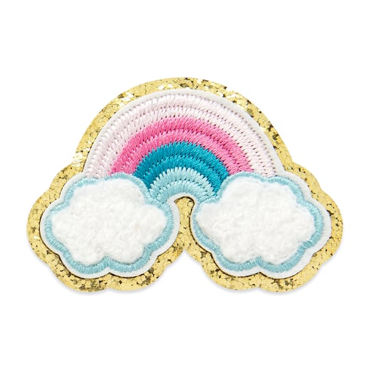 Pastel Embroidered Rainbow Iron-On & Adhesive Patch by Make Market®